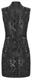 Sleek Sleeveless Punk Dress with a Bold Snake-Skin Pattern