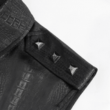 Sleeveless Lace-Up Shirt with Epaulets and Metal Studs