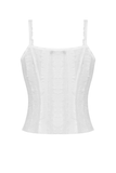 Sleeveless White Crop Top featuring Front Lace-Up Detail