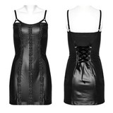 Slim Fit Dress with Rivets Detail and Lace-Up Back