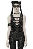 Slim Gothic Patent Leather Vest with Buckles Detail