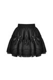 Sophisticated Black Skirt Adorned with Bow Accents