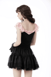 Sophisticated Black Skirt Adorned with Bow Accents