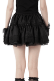 Sophisticated Black Skirt Adorned with Bow Accents