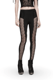 Sophisticated Lace Slim Fit Leggings with Hollow Out Detail