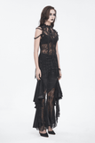 Sophisticated Sleeveless Black Lace Top with Fringe