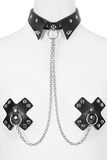 Spiked Choker, Nipples Cover / Riveted Cross Nipples Cover