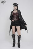 Spiked Faux Leather Gothic Corset Top with Zip Details