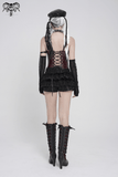 Spiked Faux Leather Gothic Corset Top with Zip Details