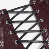 Spiked Faux Leather Gothic Corset Top with Zip Details