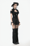 Strapped Black Gothic Shorts with Removable Flares