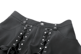 Strapped Black Gothic Shorts with Removable Flares