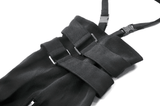 Strapped Black Gothic Shorts with Removable Flares