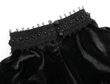Haut à manches longues extensible pour femmes / haut gothique pour femmes avec empiècements en maille et partiellement transparent