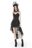 Striking Lace Dress with Cascading Ruffle Hemline