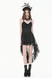 Striking Lace Dress with Cascading Ruffle Hemline