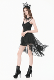 Striking Lace Dress with Cascading Ruffle Hemline