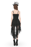 Striking Lace Dress with Cascading Ruffle Hemline