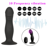 Remote Silicone Anal and G-Spot Vibrating Dildo / Waterproof Vibrator with Suction Cup / Sex Toys - EVE's SECRETS