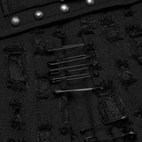 Studded Black Punk Mini Skirt with Safety Pins