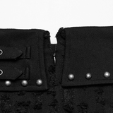 Studded Black Punk Mini Skirt with Safety Pins