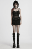 Studded Black Punk Mini Skirt with Safety Pins