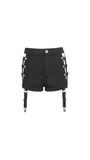 Studded Detail Mesh Garter Black Rave Booty Shorts