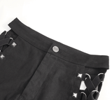 Studded Detail Mesh Garter Black Rave Booty Shorts