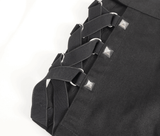 Studded Detail Mesh Garter Black Rave Booty Shorts
