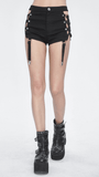 Studded Detail Mesh Garter Black Rave Booty Shorts