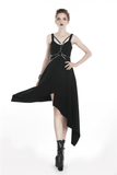 Stylish Asymmetrical Dress featuring Strap and Chain Decor