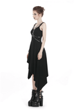 Stylish Asymmetrical Dress featuring Strap and Chain Decor