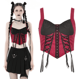 Stylish Corset With Black Accents and Delicate Lace Ties