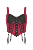 Stylish Corset With Black Accents and Delicate Lace Ties