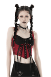 Stylish Corset With Black Accents and Delicate Lace Ties