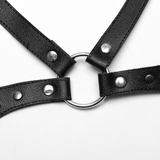 Stylish Faux Leather Punk Harness with Adjustable Straps