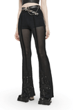 Stylish Flare Pants with Gothic Lace Accents