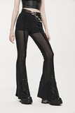 Stylish Flare Pants with Gothic Lace Accents