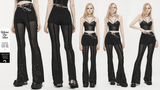 Stylish Flare Pants with Gothic Lace Accents