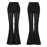 Stylish Flare Pants with Gothic Lace Accents