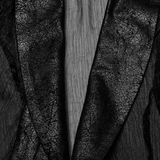 Stylish Gothic Chiffon Cape with Faux Cracked Leather