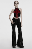 Stylish Halter Cross Fur Top in Faux Leather and Wool