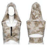 Stylish Hooded Crop Top with Open Back Design