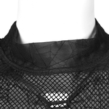 Stylish Mesh Top with Spiderweb Design and Long Sleeves