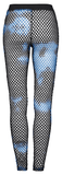 Stylish Women's Fishnet Mesh Leggings in Black-Blue