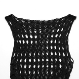 Sultry Sculpted Mesh Punk Bodysuit - Edgy Sophistication