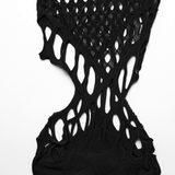 Sultry Sculpted Mesh Punk Bodysuit - Edgy Sophistication