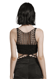 Sultry Sculpted Mesh Punk Bodysuit - Edgy Sophistication