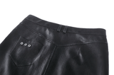 Synthetic Leather Asymmetrical Skirt with Buckles