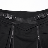 Techwear Punk Skirt with Functional Pockets and Zippers